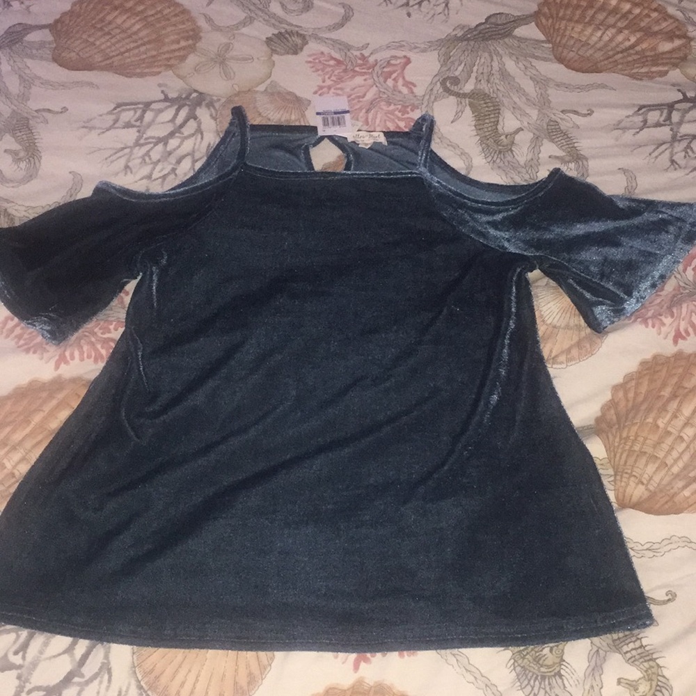 Brand New dark teal velvet top